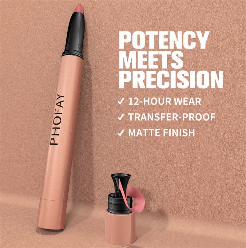 PHOFAY Matte Lip Liner Pen – Velvet Finish - HalleBeauty